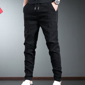 TEMU 2025 여름 남성용 경량 슬림핏 조거 팬츠, 봄/가을 신축성 있는 속건성 통기성 아이스 실키 섬유 원단, 멀티 포켓 테이퍼드 레그 하렘 팬츠, 아웃도어 다용도 일본 스트리트웨어 브랜드 스포츠 조깅 발목 바지, 카라멜