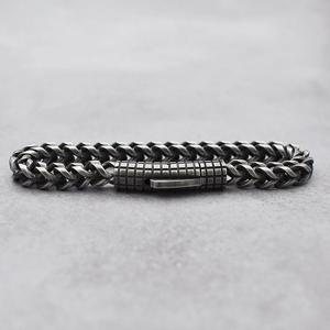 TEMU 남성 빈티지 쿠바 팔찌 남성용 커프스 304 304 304 304 스테인리스 스틸 수제 핸드 체인 주얼리 남동생 남학생 트렌드 펑크 선물