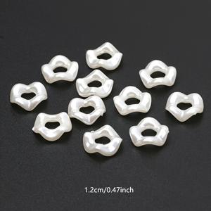 TEMU 12mm 바로크 진주 모양 아크릴 웨이브 비즈 50개입, 벌크 스페이서 비즈 (주얼리 제작, 팔찌, 목걸이, 신발 장식, 시계 장식용) - 공예 재료, 주얼리 제작용 스페이서 비즈, 목걸이 장식