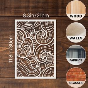 TEMU 2개 세트 대리석 텍스처 스텐실 11.8x8.3인치 재사용 가능한 스텐실, 가구 및 홈 데코 페인팅, DIY 공예, 바닥, 벽, 타일용 아트 용품