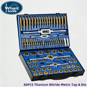 TEMU 86개 탭 및 다이 세트 (SAE 및 미터법 표준 포함), 육각형 대형 탭 및 다이 키트, 보관 상자 포함 다이 세트, 통합 탭 및 다이 세트