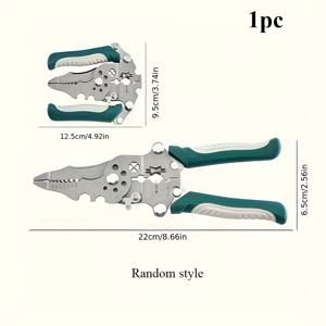 TEMU 전문 전기 기술자용 다기능 공구: 전기 기술자를 위해 특별히 설계된 와이어 스트리핑 플라이어, 두 가지 스타일로 제공, 와이어 스트리핑, 와이어 절단, 파이프 꼬기 및 터미널 압착 기능 가능