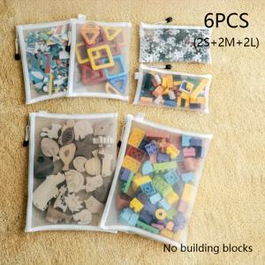 TEMU 6개입 다용도 보관백 세트, A6/A5/A4 대용량 메쉬 문서 정리함 - 투명 필통, 통기성 나일론 파일백, 퍼즐 보관, 장난감 보관, 지퍼 문서 파우치, 정리 및 여행용으로 이상적