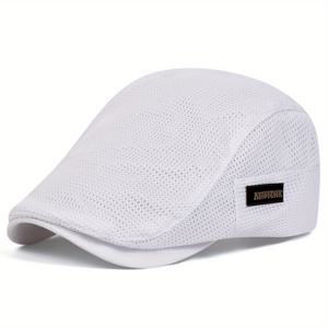 TEMU 1 아웃도어 남성 NEW YORK 로고 메쉬 프론트 캡, 패셔너블 뉴스보이 캡, 조절 가능한 캐주얼 모자, 봄과 여름 여행, 비치 파티에 적합