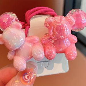 TEMU 2개/8개 세트 귀여운 곰 머리끈, 투명 무지개 비즈 장식이 돋보이는 실물 같은 곰 디자인 – 스타일리시하고 실용적인 헤어 액세서리로 당신의 룩을 밝게!