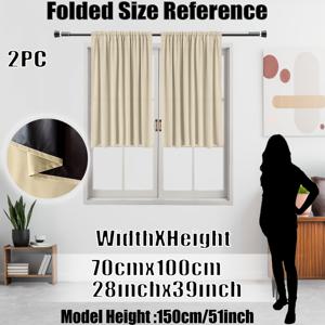 TEMU 2개입, 클래식 단색 100% 암막 주방 커튼, 베이지, 그레이, 실버리, 블랙, 네이비 블루, 로터스 핑크, 그레이-블루, 그레이-그린용, 8가지 색상 선택 가능, 로드 포켓 상단, 블랙 안감 코팅, 소음 차단, 자외선 차단, 온도 균형 조절, 실내 온도 균형 조절, 어두운 환경, 프라이버시 보호, 주방, 침실, 거실, 사무실, 다이닝룸에 적합