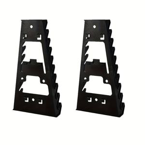 TEMU 2개 세트 벽걸이형 9단 렌치 홀더, 레드/블랙 플라스틱 렌치 랙 플라이어 정리대 페그보드용 하드웨어 도구 보관함 | 차고/작업실/가정용 벽면 정리 수납