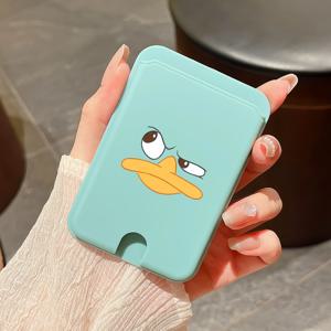 TEMU 유머러스한 오리 얼굴 디자인 마그네틱 카드 홀더 N52. 편안한 착용감, UV 프린팅, PC 재질로 제작. 삼성, 아이폰 및 다양한 마그네틱 폰 또는 케이스와 호환됩니다. 은행 카드, 신용 카드 등 1~4장의 카드를 보관할 수 있습니다.