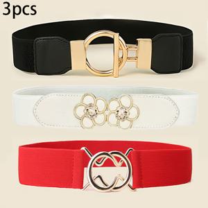 TEMU 3개 여성용 벨트, 스타일리시하고 간편한 탄성 플로럴 허리 가리개, 드레스, 셔츠, 코트 및 스웨터와 함께 입히기에 완벽