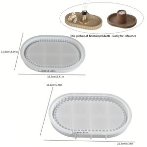 TEMU 레진을 위한 타원형 실리콘 몰드 2개 세트. 석고 및 콘크리트 캐스팅에 이상적입니다. 버블 비즈 디자인으로 코스터 및 공예 및 홈 데코용 접시 제작에 적합합니다.