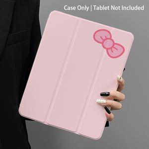 TEMU 핑크 리ボン 삼つ문형 플립 커버, 스탠드, 펜 슬롯, 낙하 방지 기능 포함, iPad Air 4세대/Air 5세대(10.9인치), 7세대/8세대/9세대(10.2인치), 5세대/6세대/Air 1/Air 2(9.7인치), Air 3세대, Pro(11인치), 10세대, Air 11 M2, Air 11 M3, PRO 11 M4 호환