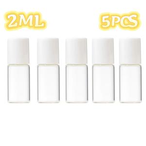 TEMU 미니 유리 롤러볼 병 5개 1ml/2ml, 휴대용 여행용 리필 병, 향수 롤러 유리병, 향수병, 에센셜 오일병