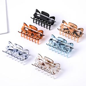 TEMU 6cm/2.36인치 반투명 다용도 헤어 클립, 뒤통수 머리잡이용 포니테일 홀더/상어 클립, 데일리 세안 및 메이크업용 머리 꼬임 클립/머리핀, 6개 혼합 색상 세트