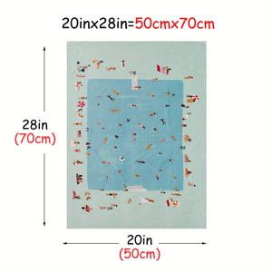 TEMU 2D 평면, 1개 현대적 벽 장식 아트 포스터 - 바다에서 수영하는 사람들, 액자 없는 추상 아트 캔버스 프린트 포스터, 집, 사무실, 거실, 침실 벽 장식에 이상적인 선물