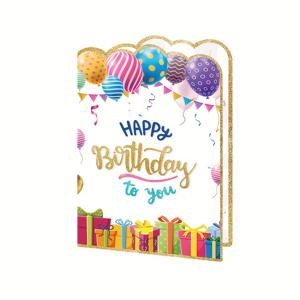 TEMU 1개, 생생한 광택 인쇄가 돋보이는 대형 생일 축하 카드, 생일 파티를 위한 명함 역할, 사랑하는 사람, 부모, 친구를 위한 잊을 수 없는 메시지를 남길 수 있도록 허용, 메모와 축하 메시지를 남기기 위한 넉넉한 공간 제공