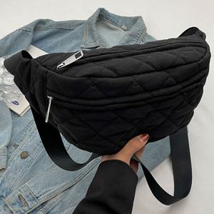 TEMU 새로운 여성 패션 솔리드 컬러 퀼팅 패딩 크로스바디 백, 플러피 대용량 멀티컴파트먼트 캐주얼 숄더백, 조절 가능한 스트랩, 선호 가방 스타일: 체스트백, 덤플링백, 웨이스트백, 쇼핑 및 외출에 완벽한 선택, 넉넉한 숄더 핸드백, 업무, 쇼핑, 식사에 다용도 토트백, 휴대폰 파우치, 동전 지갑, 가족 및 파트너를 위한 선물