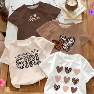 TEMU 랜덤 4가지 색상 중 1개 발송, 여름 티셔츠 - 데일리 및 파티용 니트 탑 - 편안한 라운드넥 티셔츠 - 생일 또는 교복 - 프로페셔널 셔츠, 재미있는 패턴 티셔츠, 아웃도어 스타일