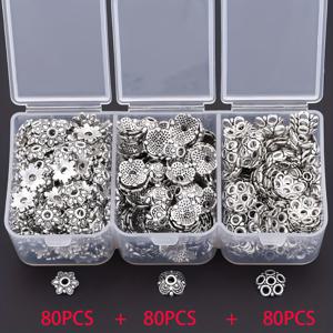 TEMU 240개/박스 3가지 스타일 빈티지 플로럴 비즈 엔드캡, 비즈캡, 비즈 프레임, 술 캡 엔드캡, 스페이서, 귀걸이 베이스, 비즈 홀더, 패드, 팔찌 및 목걸이 엔드캡, 플로럴 프레임 커넥터, 루즈 비즈, DIY 키체인, 귀걸이, 발찌 주얼리 제작 액세서리, 가방 액세서리, 주얼리 제작