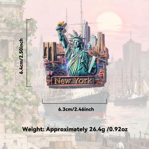 TEMU 1개 뉴욕 시티 자유의 여신 3D 레진 냉장고 자석 | 창의적인 주방용 장식 자석 스티커, 크리스마스, 할로윈, 부활절, 하누카, 추수감사절에 적합