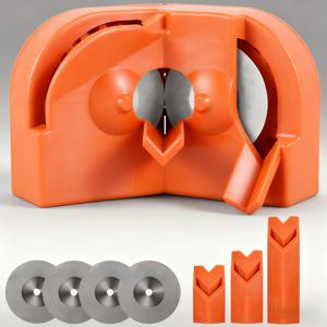 TEMU 드릴 비트 샤프너, 다기능 드릴 비트 샤프너, 모든 드릴 비트에 적합한 신형 샤프너, 가위 및 절단 공구 연마 가능, 연마 휠 4개와 드릴 비트 홀더 3개 포함, 연마 공구(오렌지색), 발렌타인데이 선물