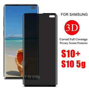 TEMU 삼성 갤럭시 S10+/S10 5G용 싱글팩 프라이버시 스크린 보호 필름 (갤럭시 S10과 호환 불가). 3D 곡면 엣지-투-엣지 풀 커버리지 강화 유리, 블랙 유리로 스파이 보호 기능 제공