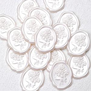 TEMU 20개/팩, 시리즈 왁스 씰 스티커, 타원형, 자가 접착, 패턴, 웨딩 초대장, 선물 상자 장식, 엽서, 카드, 미술 용품, 선물에 적합