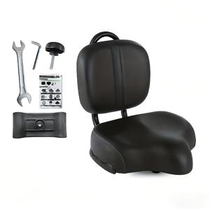 TEMU 등받이 기능이 있는 자전거 시트, 등받이 지지대가 있는 초대형 디자인, 삼륜 자전거 및 산악 E-자전거에 적합한 쿠션 장착鞍, 설치 도구 포함