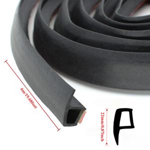 TEMU 6M(19.68ft) P형 자동차 도어 고무 씰 스트립, 자동차, 보트, RV, 트럭 및 가정용 방음 및 방풍 트림, 쉬운 설치, 내구성 있는 소재, 노화 방지