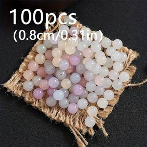 TEMU 100개 빛에 민감한 색상 변화 비즈 - 0.8/1cm 주얼리 만들기 키트, 파스텔 & 생생한 색상, 팔찌, 귀걸이, 인형, 주얼리 만들기, 공예 용품, 색상 변화 비즈, 공예 애호가, 친구와 어머니를 위한 선물
