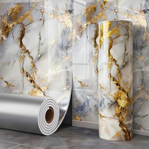 TEMU 1롤 40*300/1000Cm 자가 점착 광택 고급 황금 마블 타일 벽 스티커 벽지, 폼 필 수 있는 마블 벽 스티커 - 방수 및 쉽게 찢어지는 벽 스티커, 가정 개조, 주방, 욕실, 배경 벽, 사무실에 적합