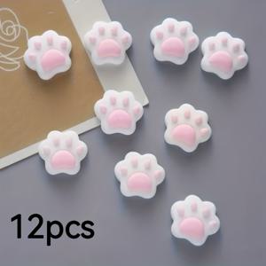 TEMU 귀여운 고양이 발바닥 냉장고 자석 12개 세트, 카툰 장식 스티커 - 주방, 화이트보드, 수납장, 식기세척기에 이상적 - 우정, 고백, 다양한 휴일에 완벽한 선물, 크리스마스와 할로윈 선물, 냉장고 자석, 주방용품, 홈 데코, 스티커