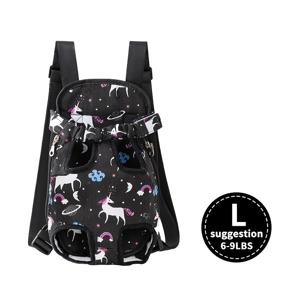 TEMU 1개 유니콘 패턴 지퍼백 - 휴대용 여행 및 병원 방문용 강아지 캐리어, 소형~중형 강아지와 고양이용, 귀여운 유니콘 디자인, 크리스마스 선물 및 사계절 사용 가능