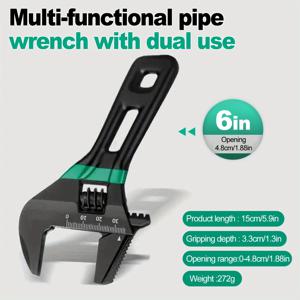 TEMU 6/8인치 대형 개방 조절 렌치 라이트 스패너 다용도 욕실 파이프 렌치, 배관 수리용