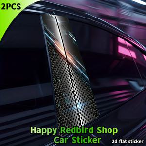 TEMU 2개 쿨 메탈릭 자동차 B-필러 스티커, 레드 & 블랙 & 원형 구멍 패턴, 완벽한 차량용. 이 방수 데칼은 간편하게 부착되며 오래 지속되도록 설계되었으며 세단, 자동차, SUV 및 MPV에 적합합니다.