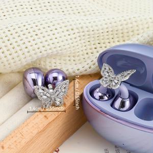 TEMU [1개입] 럭셔리 나비 이어폰 클립 | 유럽풍 우아함, 장식과 포인트 – 초경량 일상용, 파티 & 선물용, 마감 + 럭셔리 패키징