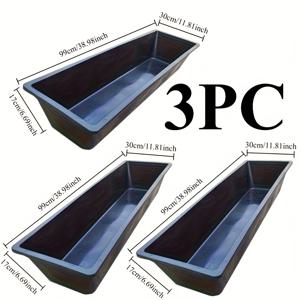 TEMU 부식 방지 및 노화 방지 플라스틱 재질의 대형 화분, 꽃과 채소용 튼튼한 직사각형 화분 - 실내/외 정원, 발코니, 테라스에 적합한 경량 디자인 - 장미, 토마토에 이상적