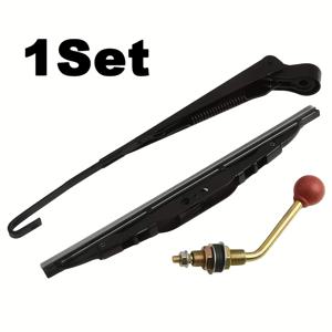 TEMU 수동 앞유리 와이퍼 키트 1세트, 13.78인치 수동 와이퍼 블레이드 + 13.78인치 와이퍼 암, 敞篷차량용 캐노피 와이퍼 장치, 전동 세발자전거, 사륜차, 차량용, 와이퍼 액세서리 교체용