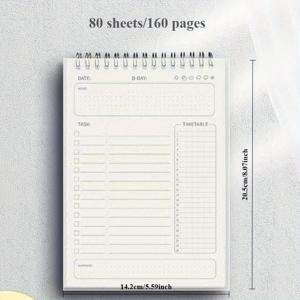 TEMU 2026년 스파이럴 바운드 A5 플래너 노트북 - 직장, 가정, 학교용 데일리 및 월간 액자 | 목표 추적기, 스케줄, 재무 계획 등 포함 - 성인용으로 완벽