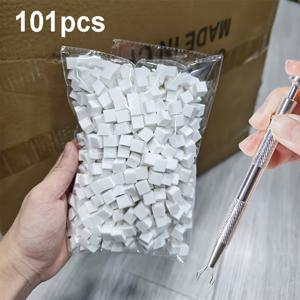 TEMU 101피스 네일 스펀지 및 클램프 세트 - DIY/네일 살롱/트레이닝용, 순백색 비벗겨지는 네일 블렌딩 스펀지, 네일 기술자용 부드러운 그라데이션 네일 도구, 네일 디자인 (떨어지지 않음), 이벤트 주최자, 패션 디자인, 쉬운 관리, 컴팩트 디자인