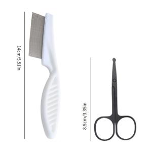 TEMU 2피스 세트, 전문가용 애완동물 눈물 얼룩 가위 및 얼굴 빗 | 강아지 및 고양이를 위한 정밀 그루밍 도구, 둥근 헤드 안전 디자인, 눈물 얼룩 및 엉킴된 머리카락 제거, 청소 및 그루밍 필수품