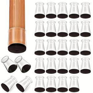 TEMU 24개 실리콘 펠트 의자 다리 바닥 보호대 | 스크래치 방지 및 소음 감소 펠트 캡 (단단한 나무 바닥 및 타일 바닥용) | 부드러운 움직임 지원 - 설날 및 발렌타인데이 특별 행사