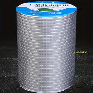 TEMU 1롤 부틸 실링 테이프, 누수 수리용 - 금속 지붕판 및 배수 도랑 누수 수리용 플라스틱 실링 테이프, 고온 및 저온 내성 - 9.98cm X 199.9cm