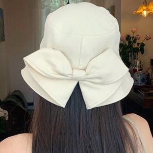 TEMU 여성용 보우노트 낚시 모자, 봄/여름 야외 활동용 햇빛 가리개 모자, 양면 사용 가능, 솔리드 컬러로 접을 수 있어 일상복 및 출퇴근에 적합