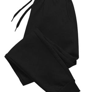 TEMU 솔리드 컬러 하이웨이스트 드로스트링 안클 팬츠, 슬리밍 및 다용도 스웨트팬츠, 부드럽고 피부 친화적인 데일리 캐주얼 팬츠