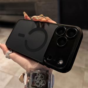 TEMU 아이폰 17pro 17Promax 호환 럭셔리 반투명 무광 마그네틱 무선 충전 휴대폰 케이스, 아이폰 17 16 15 14 13 12 11 Pro Max Plus 호환 충격 방지 렌즈 보호 및 소프트 범퍼 하드 후면 커버 케이스