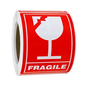 TEMU 100/200개 2*3 깨짐 주의 취급하세요 취급시 주의하세요 레드 물류 운송 창고 보관 경고 스티커, 경고 박스 포장, 운송용 자체 접착 라벨, 창고 보관 경고 라벨 스티커, 컵, 병주, 도자기 그릇, 병용 깨지기 쉬운 품목 경고 물류 운송 자체 접착 라벨 스티커