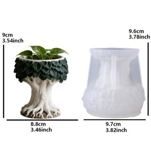 TEMU 클레이 몰드, 대형 나무 실리콘 몰드, 3D 식물 화분 실리콘 몰드, 축제 홈 및 디스플레이 실리콘 몰드, 축제 선물, DIY 에폭시 수지 몰드, 석고, 콘크리트 및 시멘트 수공예, 수지 주조 몰드, 캔들 컵 제작 몰드