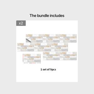 TEMU 방수 마블 무늬 벽지 스티커 9개 세트, 부착식 주방 배경 타일 스티커, 탈착식 벽 스티커