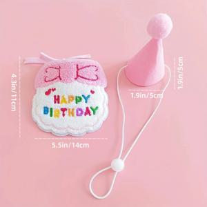 TEMU 강아지의 생일을 특별하게 만드세요: 애완동물 파티 용품 - 소형 및 중형 개용 생일 모자와 반다나 세트, 이상적인 애완동물 생일 축하 키트