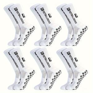 TEMU FS 원형 실리콘 흡착 컵 미끄럼 방지 축구 양말 6켤레